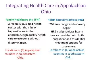 Integrating Health Care in Appalachian Ohio