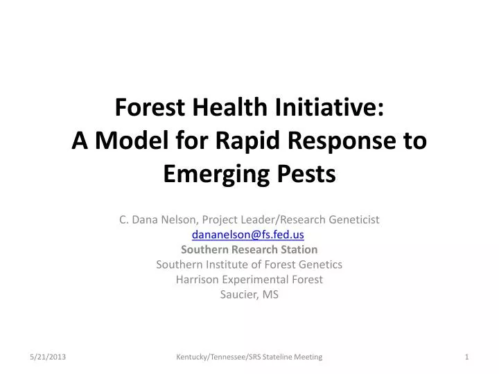 forest health initiative a model for rapid response to emerging pests