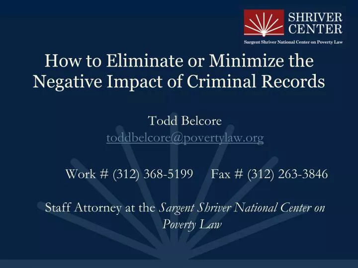 how to eliminate or minimize the negative impact of criminal records