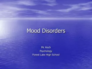 mood disorders