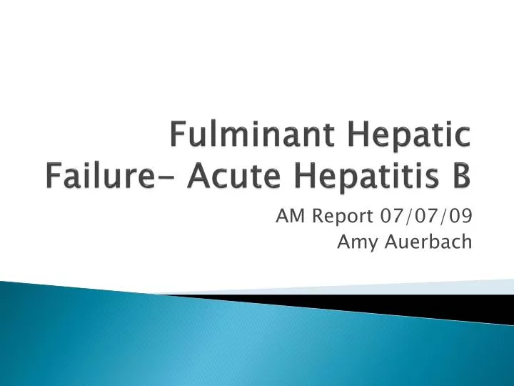 fulminant hepatic failure acute hepatitis b