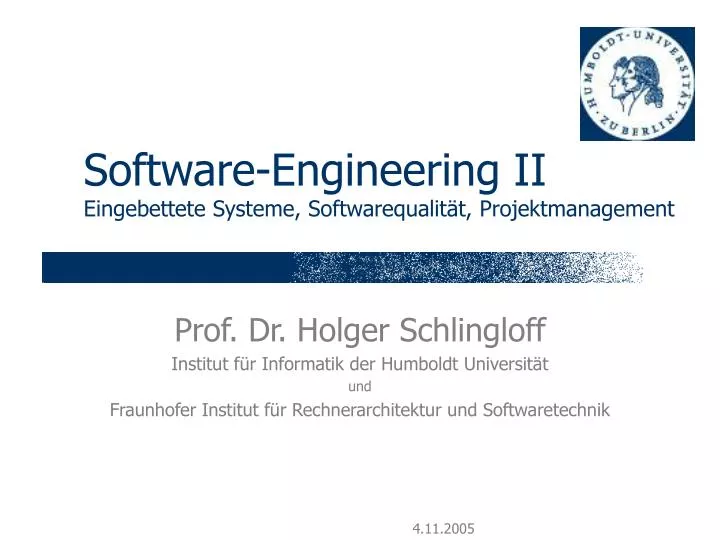 software engineering ii eingebettete systeme softwarequalit t projektmanagement