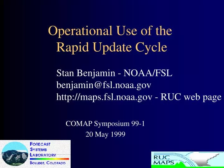 operational use of the rapid update cycle