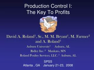 Production Control I: The Key To Profits