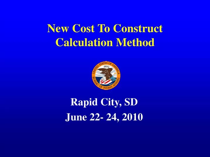 new cost to construct calculation method