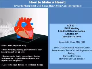 How to Make a Heart: Towards Pluripotent Cell-Based Heart Stem Cell Therapeutics