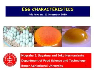 EGG CHARACTERISTICS 4th Revisi on , 1 2 Nop ember 20 10