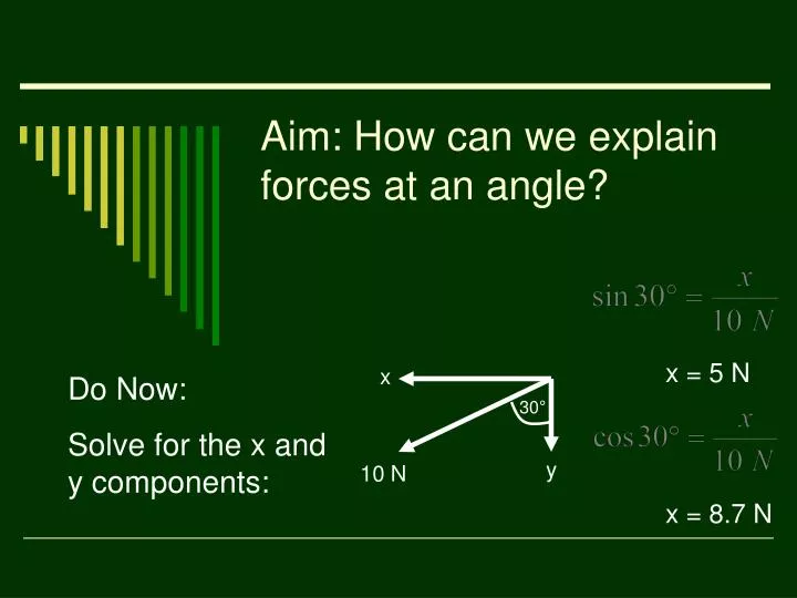 aim how can we explain forces at an angle