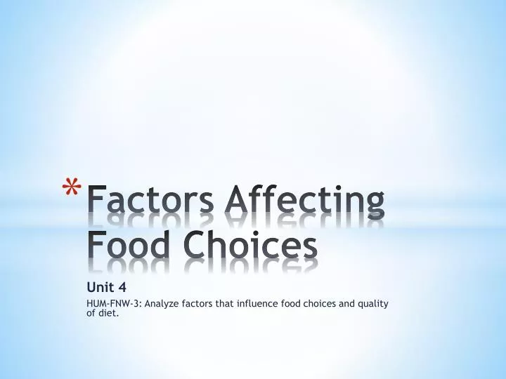 factors affecting food choices