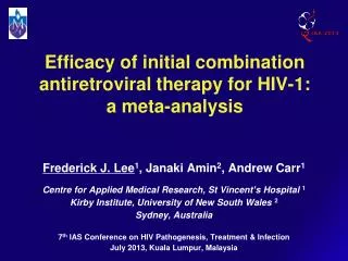 Efficacy of initial combination antiretroviral therapy for HIV-1: a meta-analysis