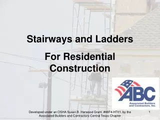 Stairways and Ladders For Residential Construction