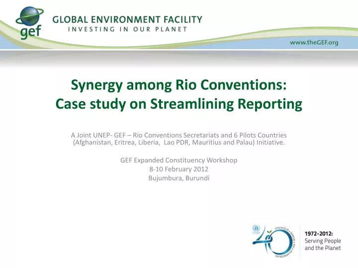 synergy among rio conventions case study on streamlining reporting