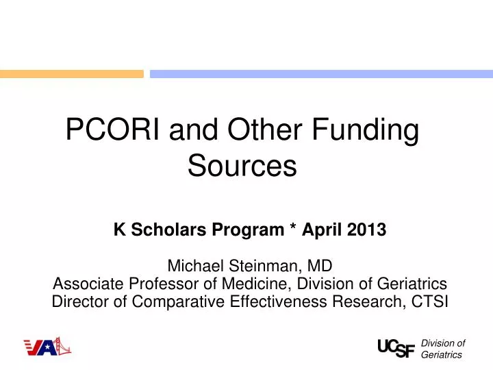 pcori and other funding sources