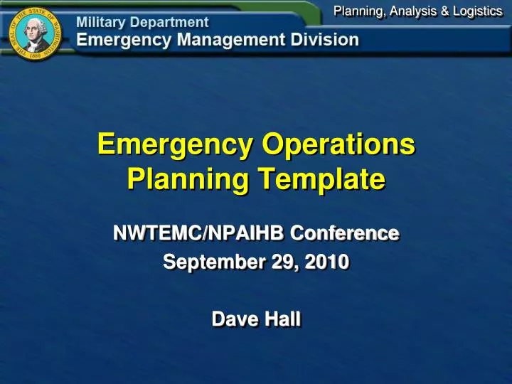 emergency operations planning template