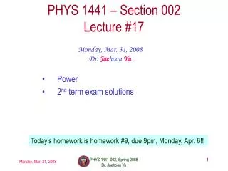 phys 1441 section 002 lecture 17