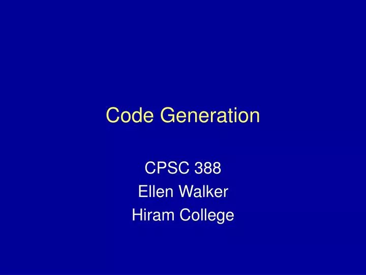 code generation