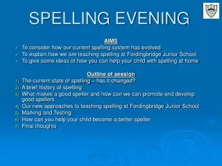 SPELLING EVENING