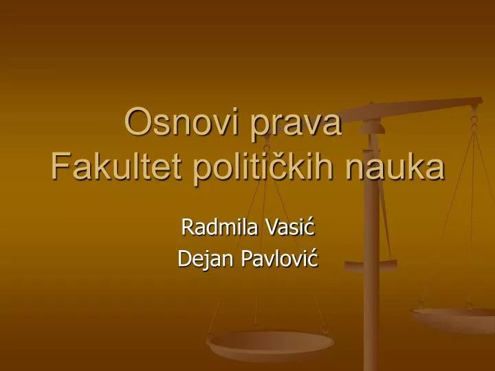 osnovi prava fakultet politi kih nauka