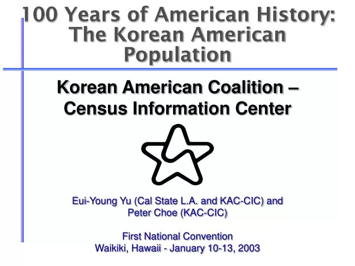 100 years of american history the korean american population