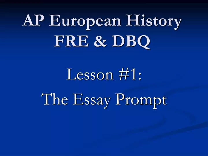 lesson 1 the essay prompt
