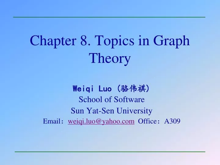 chapter 8 topics in graph theory