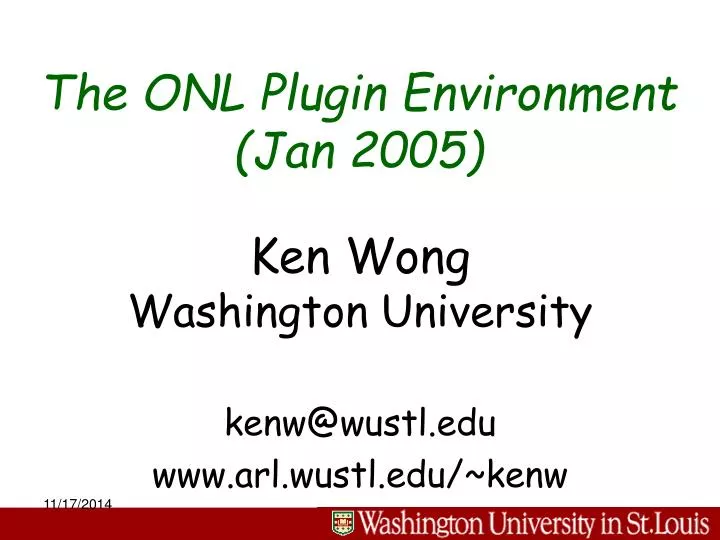 the onl plugin environment jan 2005