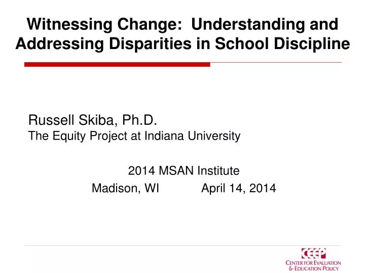 witnessing change understanding and addressing disparities in school discipline