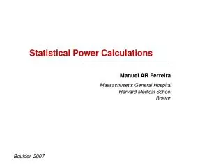 Statistical Power Calculations
