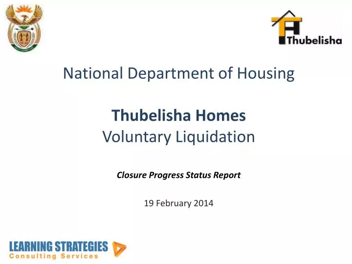 national department of housing thubelisha homes voluntary liquidation