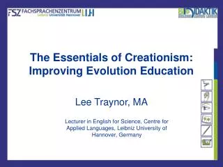 The Essentials of Creationism: Improving Evolution Education