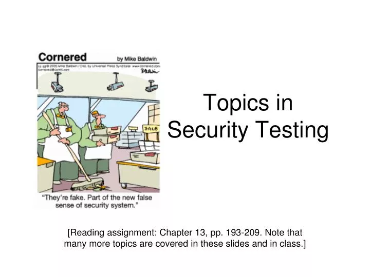 topics in security testing