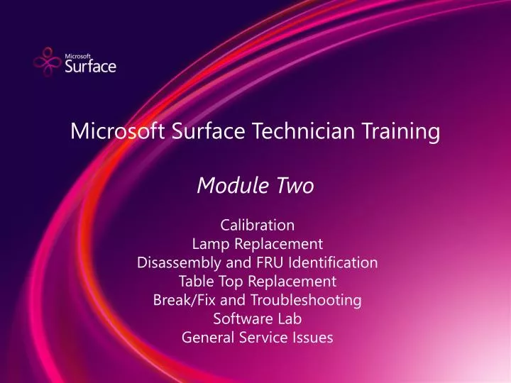microsoft surface technician training module two