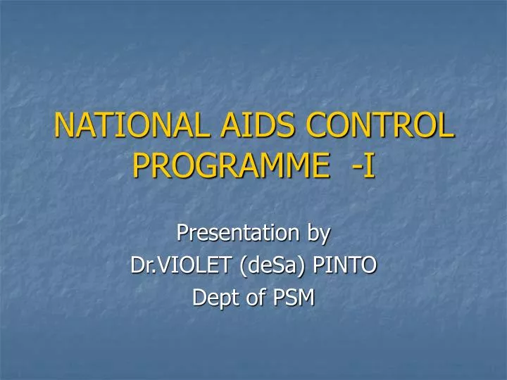national aids control programme i