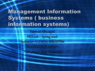 Management Information Systems ( business information systems)