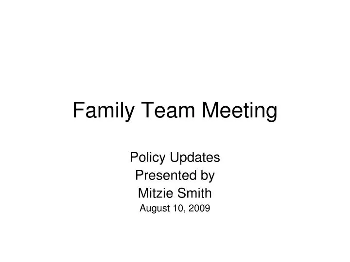 family team meeting