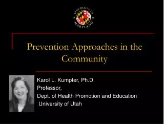 Prevention Approaches in the Community