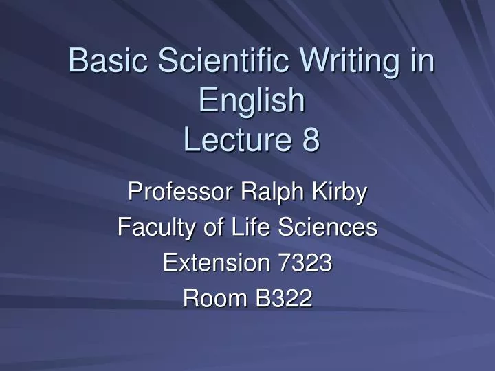 basic scientific writing in english lecture 8