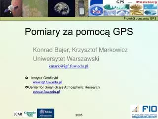 pomiary za pomoc gps