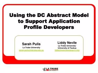 Using the DC Abstract Model to Support Application Profile Developers