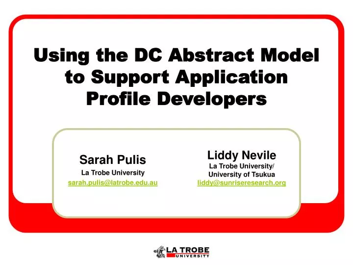 using the dc abstract model to support application profile developers