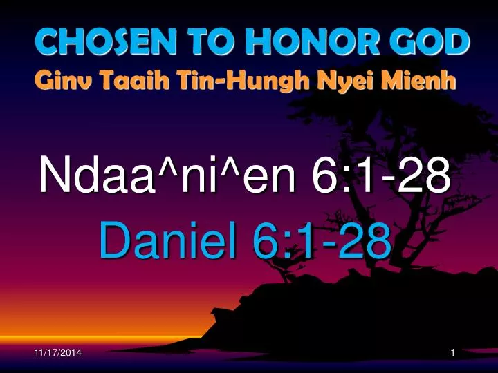chosen to honor god ginv taaih tin hungh nyei mienh