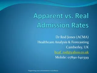 Apparent vs. Real Admission Rates
