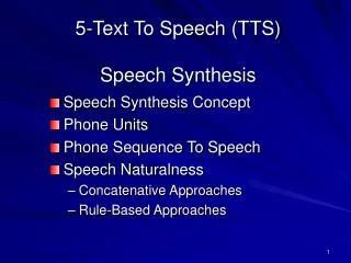 5-Text To Speech (TTS) Speech Synthesis