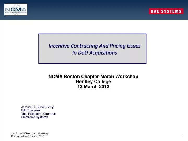 incentive contracting and pricing issues in dod acquisitions