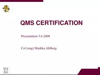 QMS CERTIFICATION