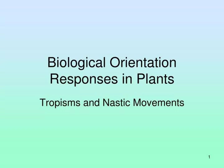 biological orientation responses in plants