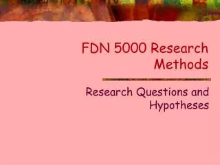 FDN 5000 Research Methods