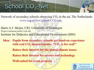 Network of secondary schools observing CO 2 in the air, The Netherlands
