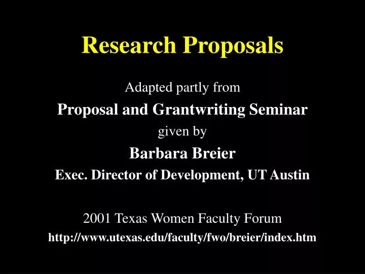 research proposals