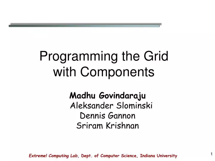 programming the grid with components